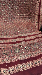 Organic Natural Dying Block Print Dopatay With Mukash Korean Shamooz Pay