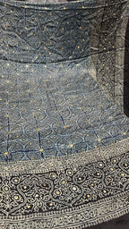 Organic Natural Dying Block Print Dopatay With Mukash Korean Shamooz Pay