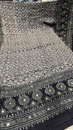 Organic Natural Dying Block Print Dopatay With Mukash Korean Shamooz Pay