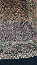 Organic Natural Dying Block Print Dopatay With Mukash Korean Shamooz Pay