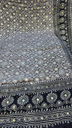 Organic Natural Dying Block Print Dopatay With Mukash Korean Shamooz Pay