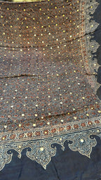 Organic Natural Dying Block Print Dopatay With Mukash Korean Shamooz Pay