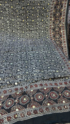 Organic Natural Dying Block Print Dopatay With Mukash Korean Shamooz Pay