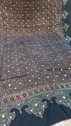 Organic Natural Dying Block Print Dopatay With Mukash Korean Shamooz Pay