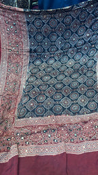 Organic Natural Dying Block Print Dopatay With Mukash Korean Shamooz Pay