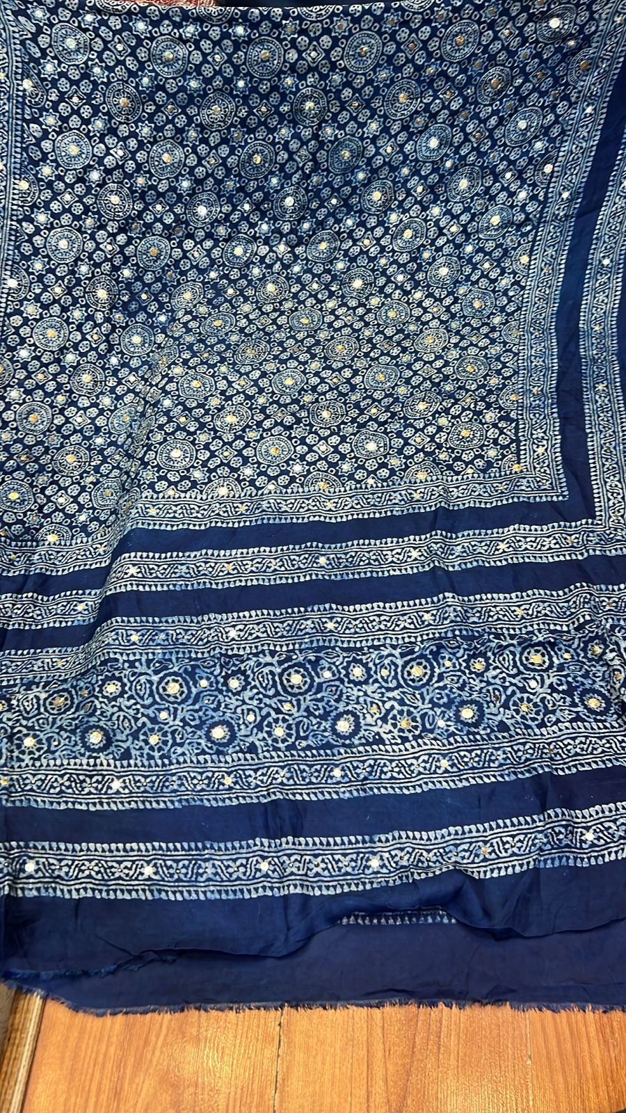 Organic Natural Dying Block Print Dopatay With Mukash Korean Shamooz Pay