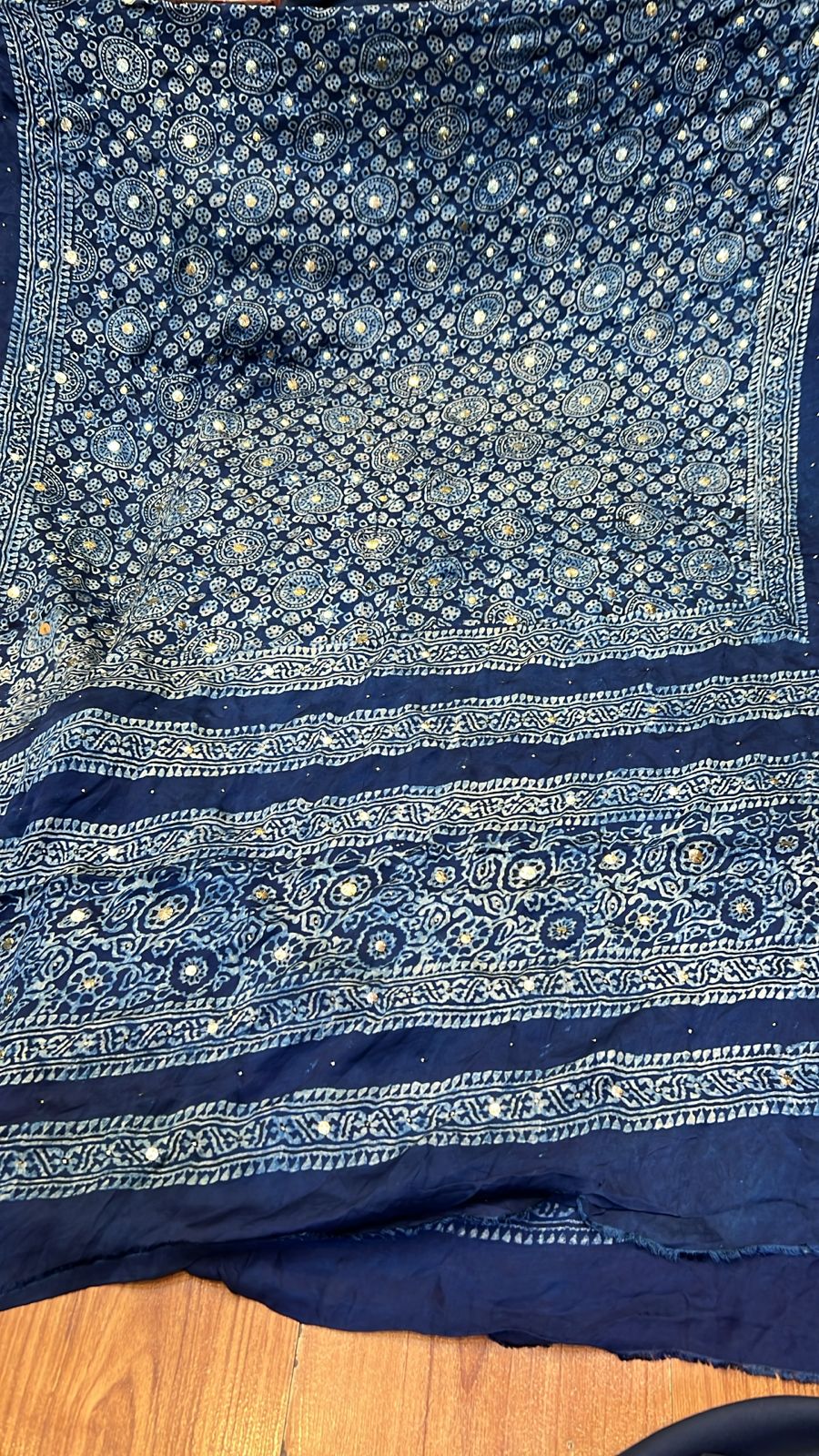 Organic Natural Dying Block Print Dopatay With Mukash Korean Shamooz Pay