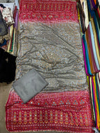 Chundri Two Tone Duptta Fabric Silk With Plain Silk Suit 3 Pcs