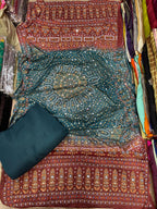 Chundri Two Tone Duptta Fabric Silk With Plain Silk Suit 3 Pcs