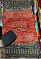 Chundri Two Tone Duptta Fabric Silk With Plain Silk Suit 3 Pcs