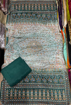 Chundri Two Tone Duptta Fabric Silk With Plain Silk Suit 3 Pcs