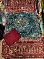 Chundri Two Tone Duptta Fabric Silk With Plain Silk Suit 3 Pcs