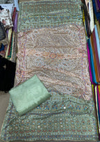 Chundri Two Tone Duptta Fabric Silk With Plain Silk Suit 3 Pcs