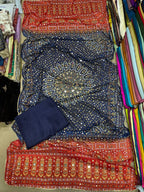 Chundri Two Tone Duptta Fabric Silk With Plain Silk Suit 3 Pcs