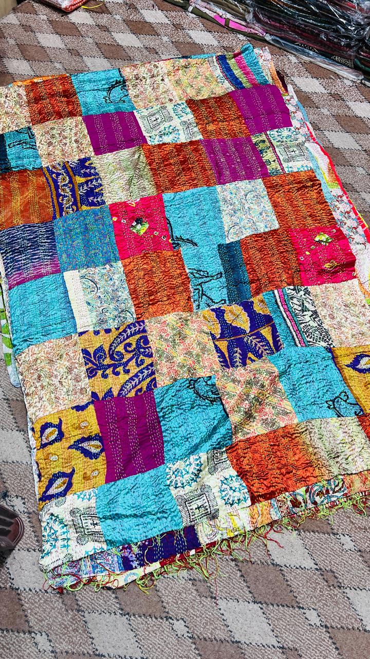 Indian Kantha Duppata  Reversible Both Side
