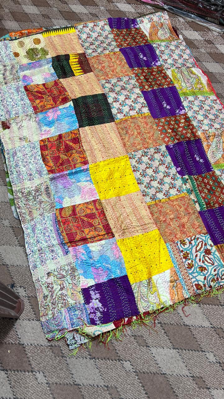 Indian Kantha Duppata  Reversible Both Side