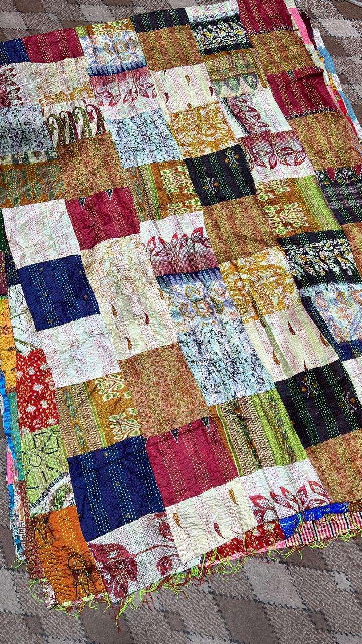 Indian Kantha Duppata  Reversible Both Side