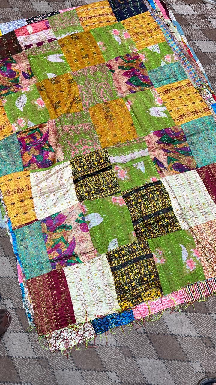 Indian Kantha Duppata  Reversible Both Side