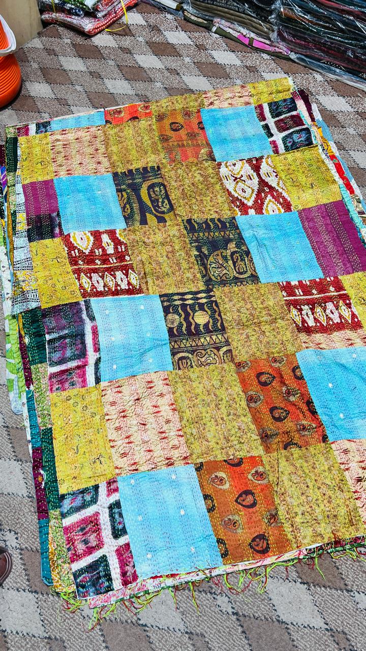 Indian Kantha Duppata  Reversible Both Side