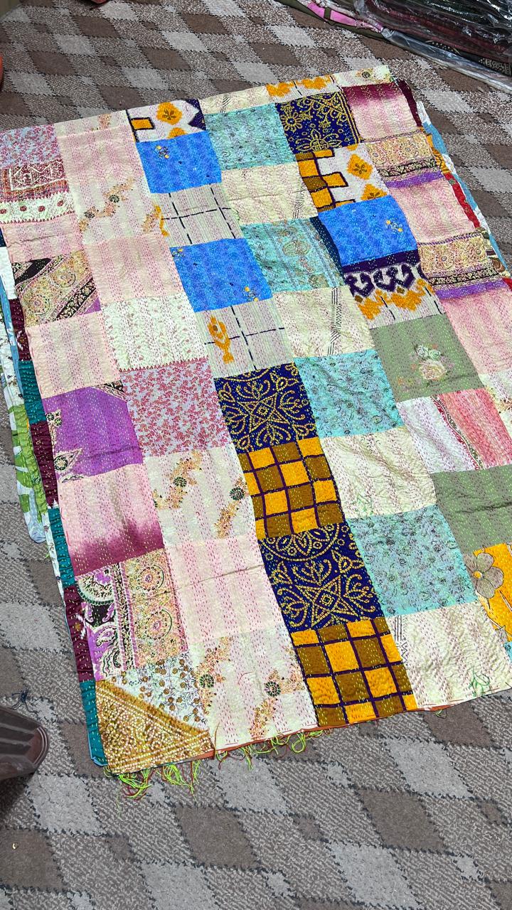 Indian Kantha Duppata  Reversible Both Side