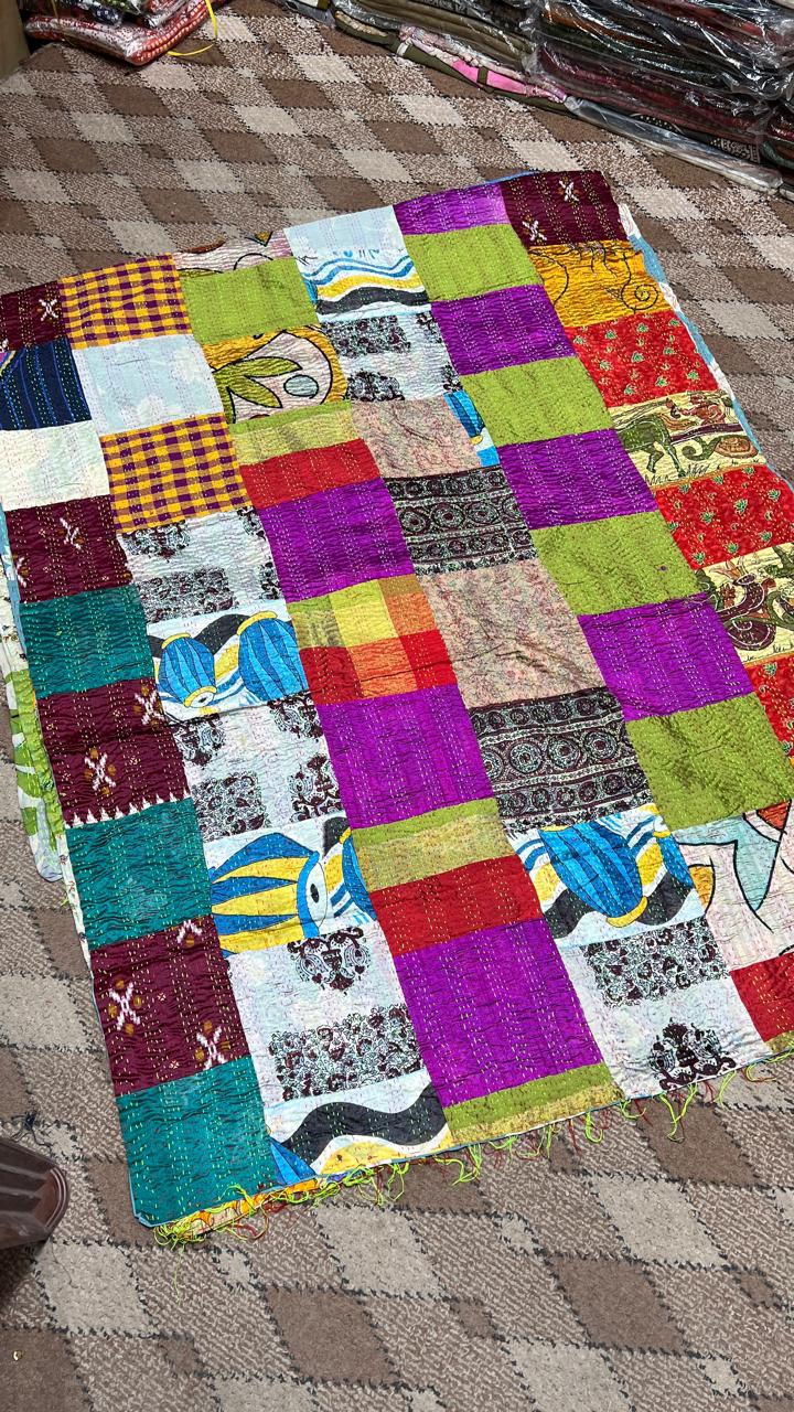 Indian Kantha Duppata  Reversible Both Side