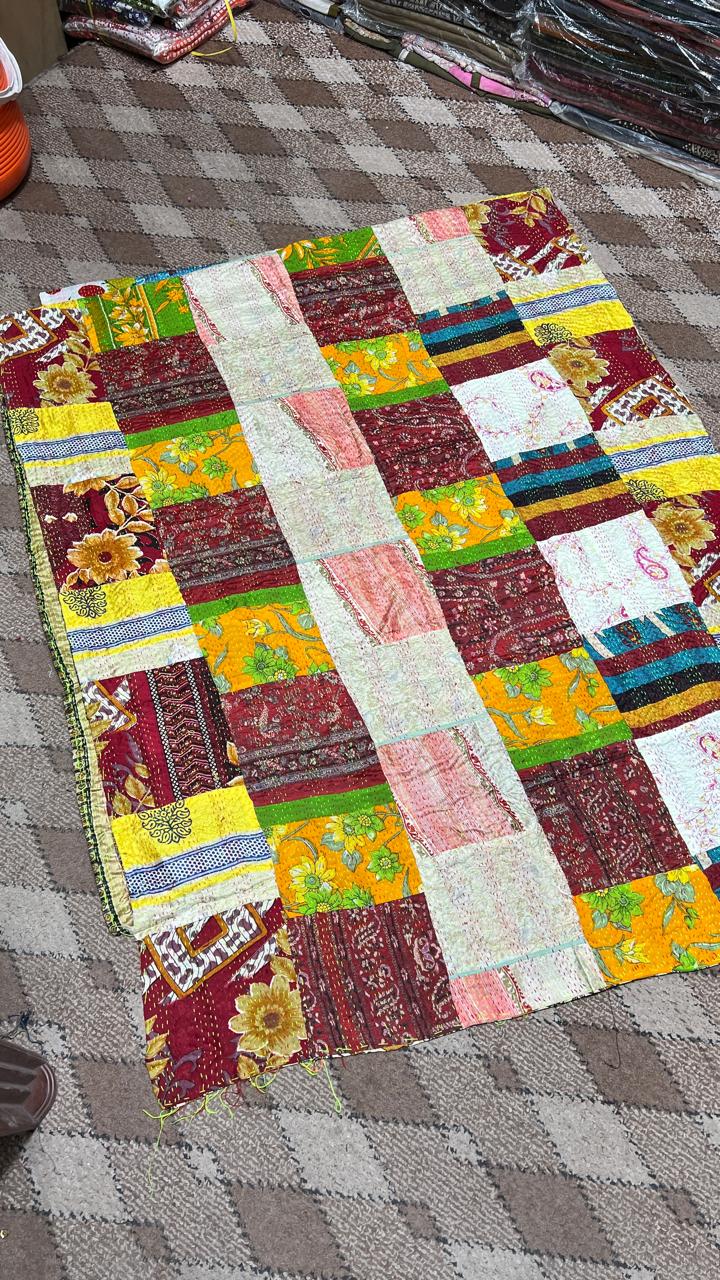 Indian Kantha Duppata  Reversible Both Side