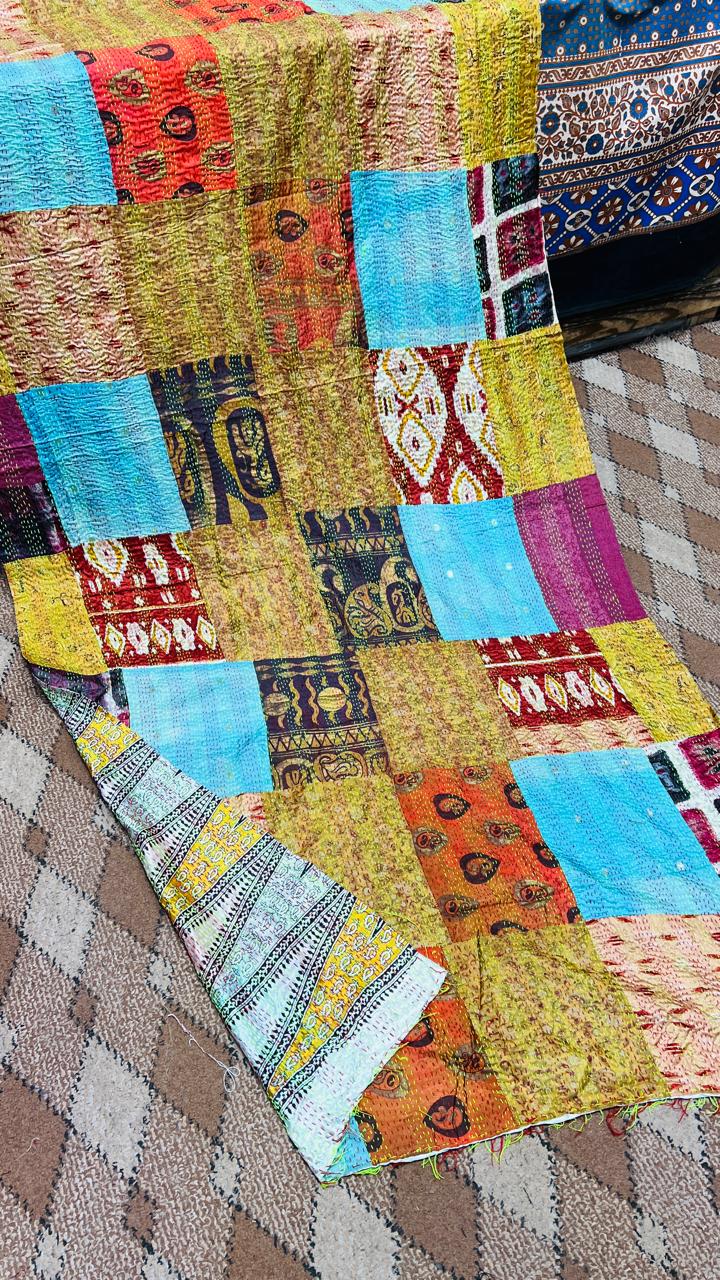 Indian Kantha Duppata  Reversible Both Side