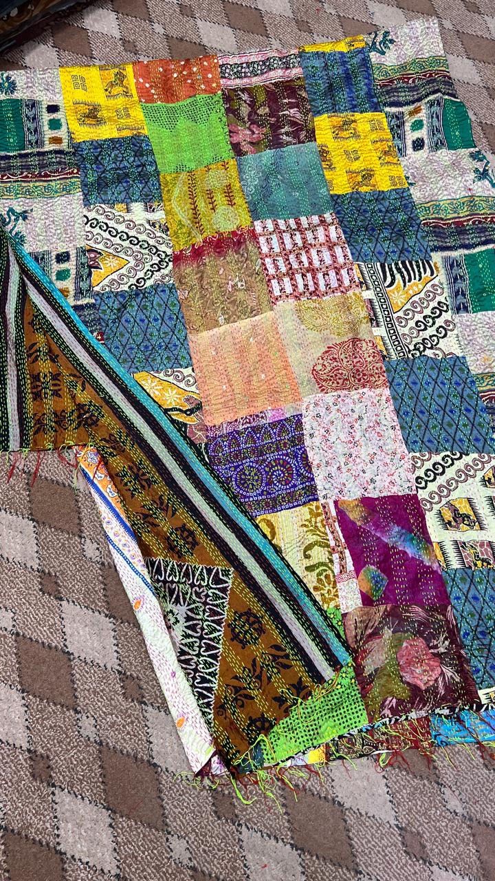 Indian Kantha Duppata  Reversible Both Side