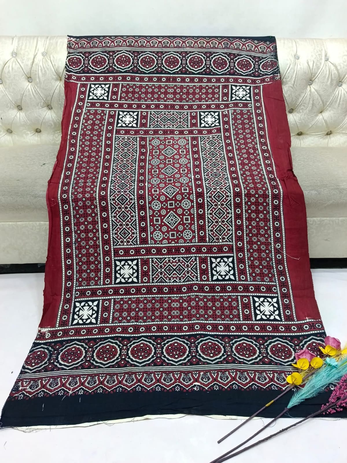 Hand Made Beautiful Ajrak Print Shawls