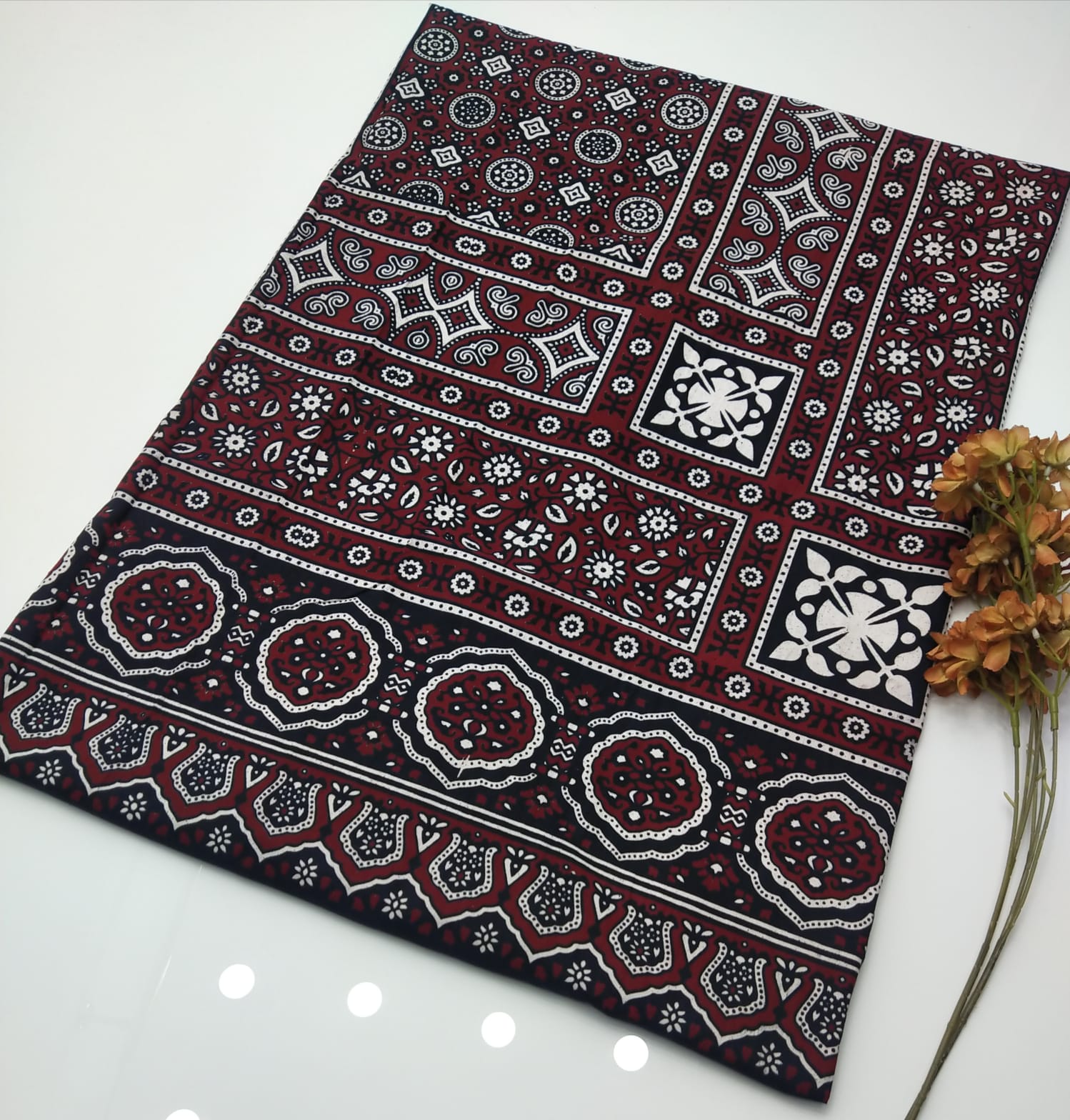 Hand Made Beautiful Ajrak Print Shawls