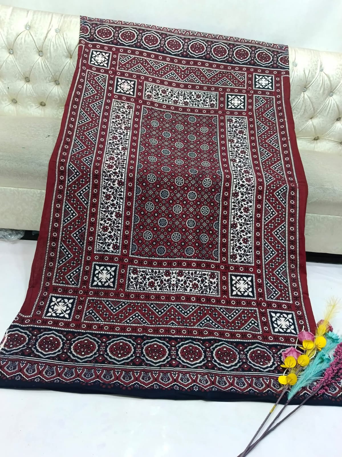 Hand Made Beautiful Ajrak Print Shawls