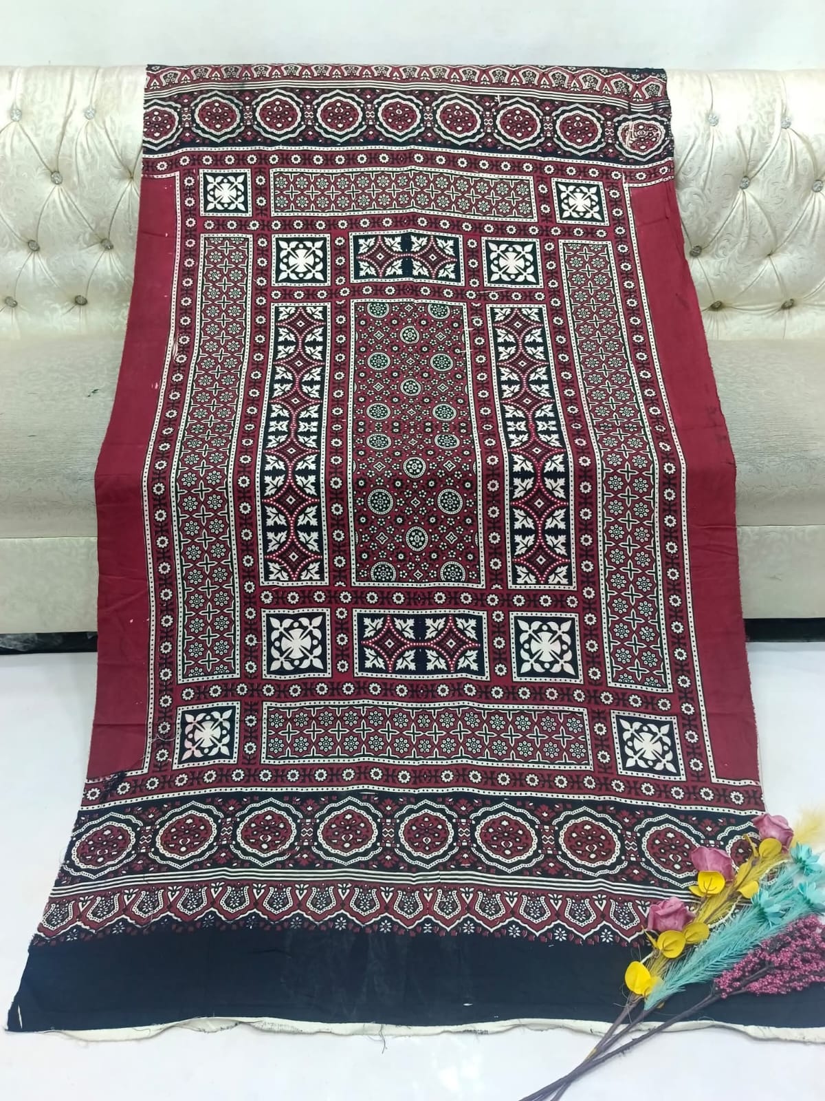 Hand Made Beautiful Ajrak Print Shawls