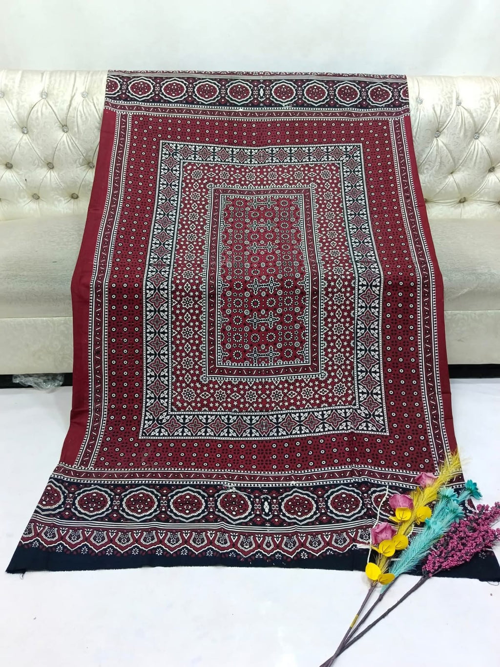 Hand Made Beautiful Ajrak Print Shawls
