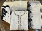New Pure Chiffon Handwork Neckline Shirt with Embroidered Dupatta 3 Pcs