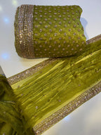 Cutdana Premium Design Luxury Crinkle Shesha Silk