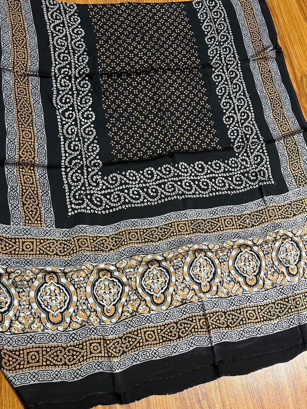 Shamose Silk Discharge Block Print