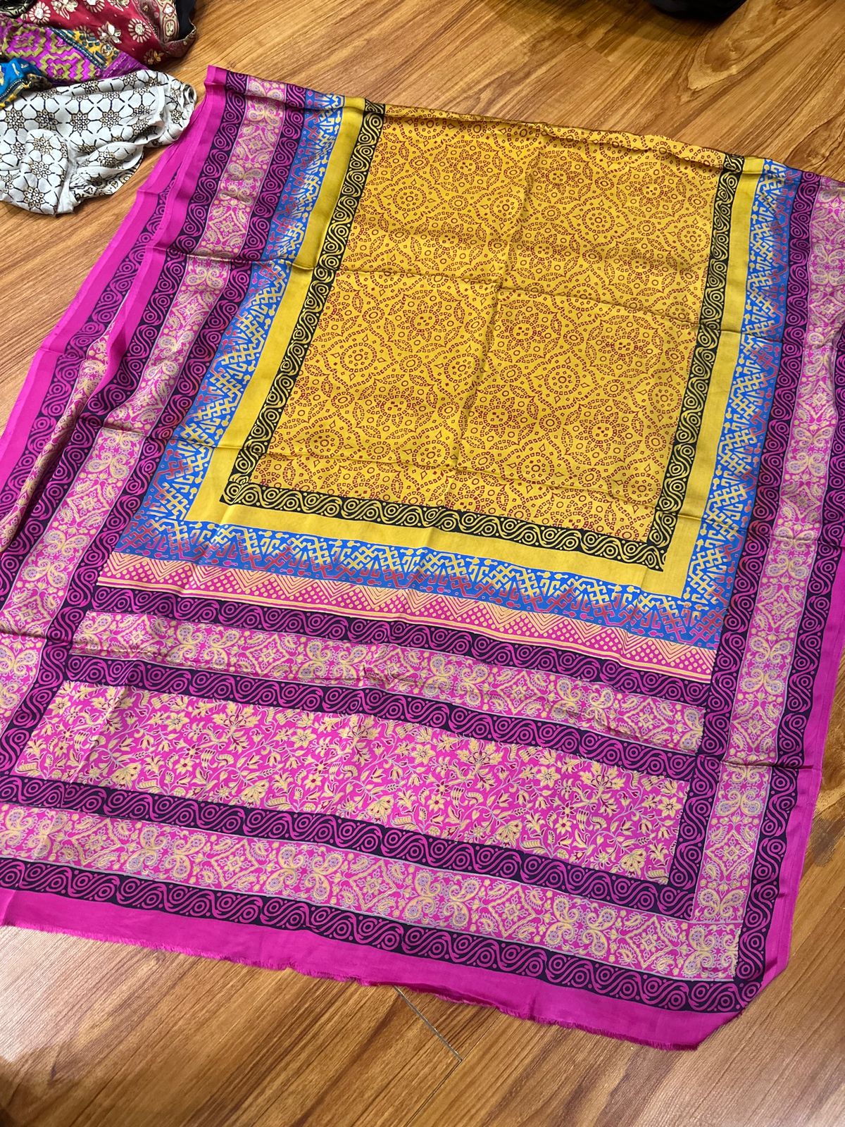 Shamose Silk Discharge Block Print