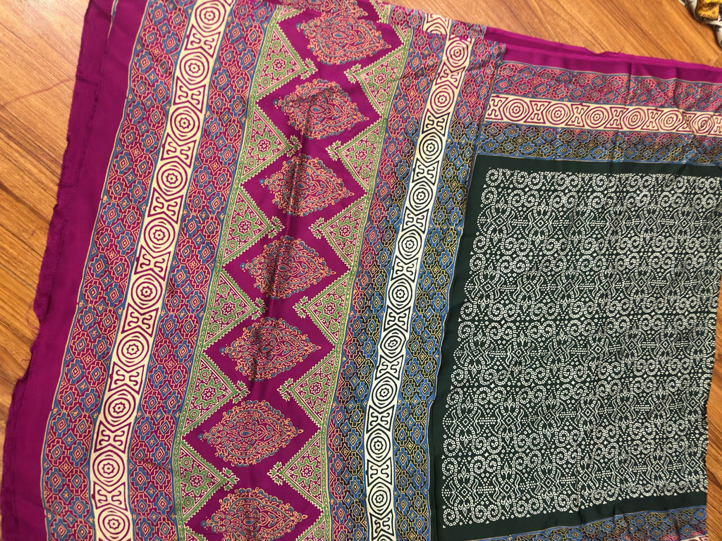 Shamose Silk Discharge Block Print