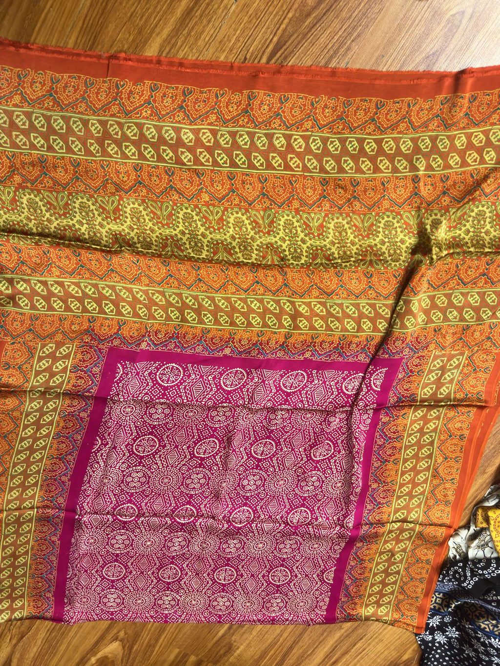 Shamose Silk Discharge Block Print