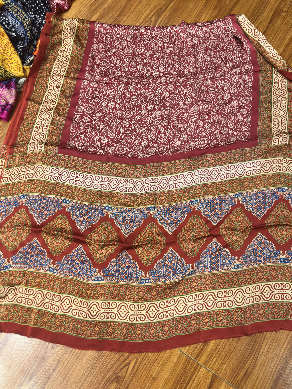 Shamose Silk Discharge Block Print