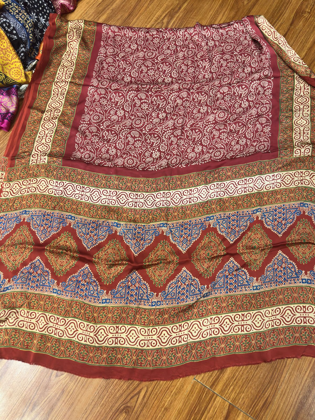 Shamose Silk Discharge Block Print