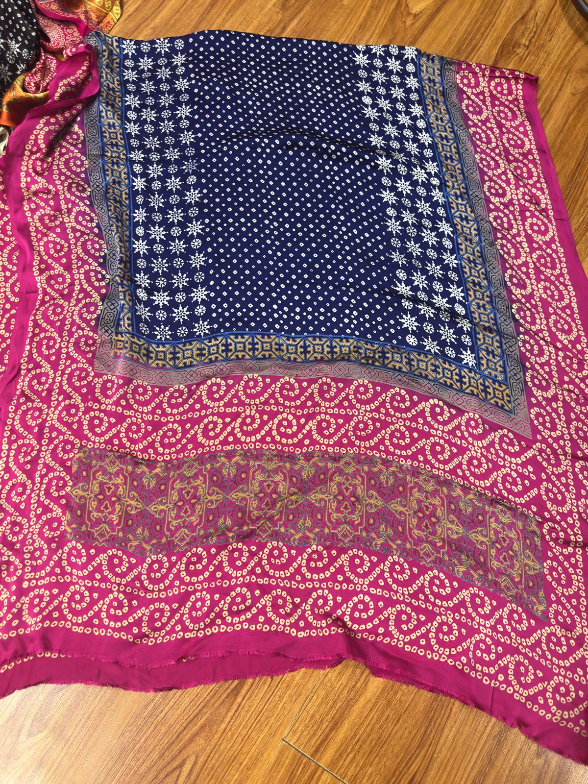 Shamose Silk Discharge Block Print