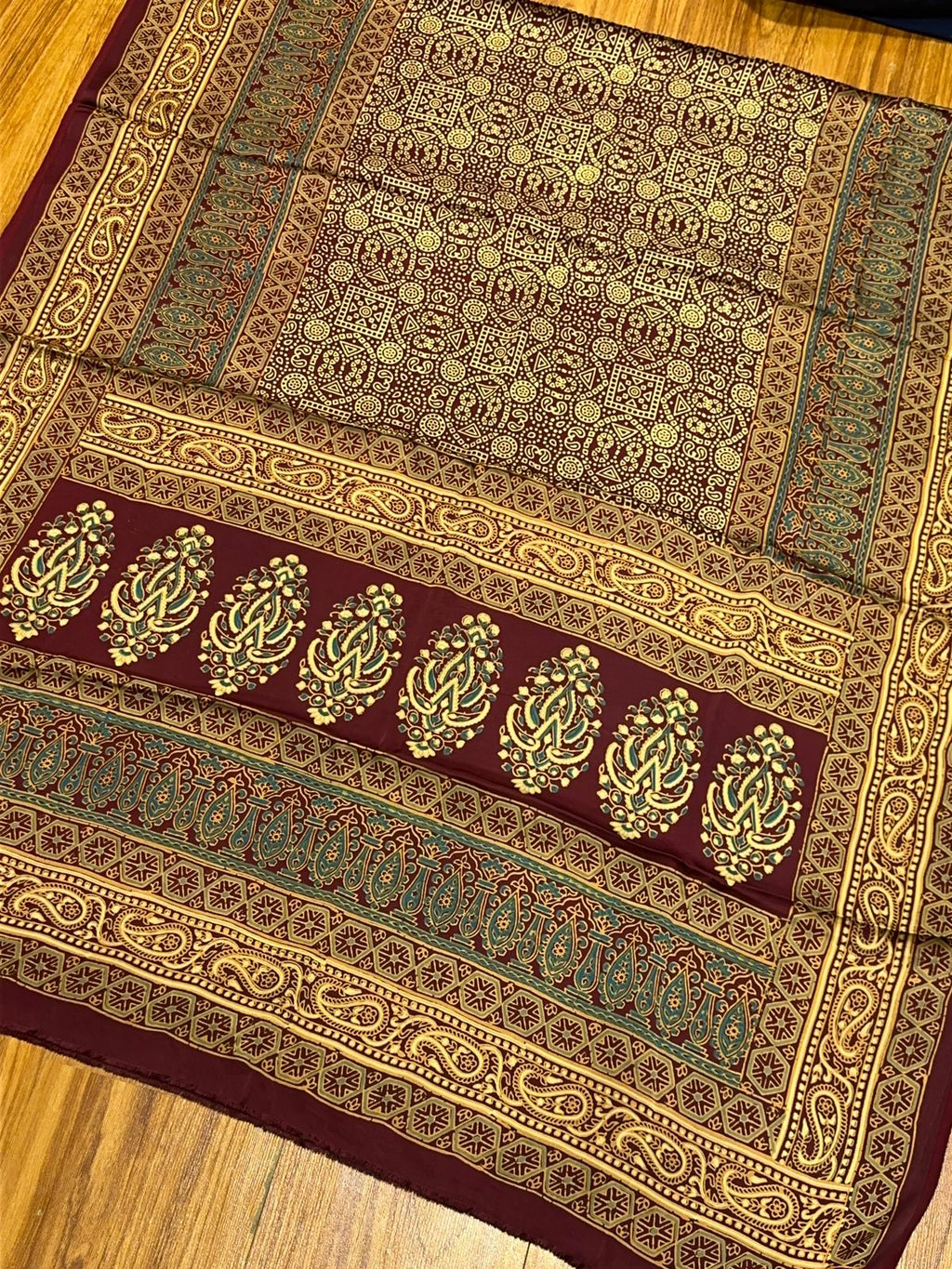 Shamose Silk Discharge Block Print