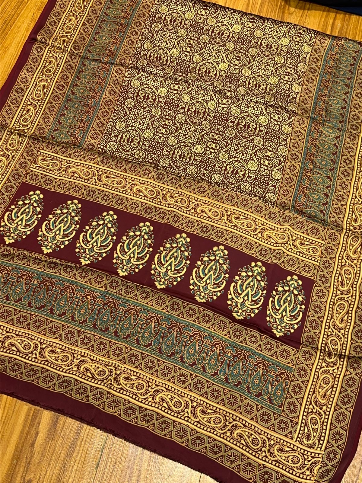 Shamose Silk Discharge Block Print