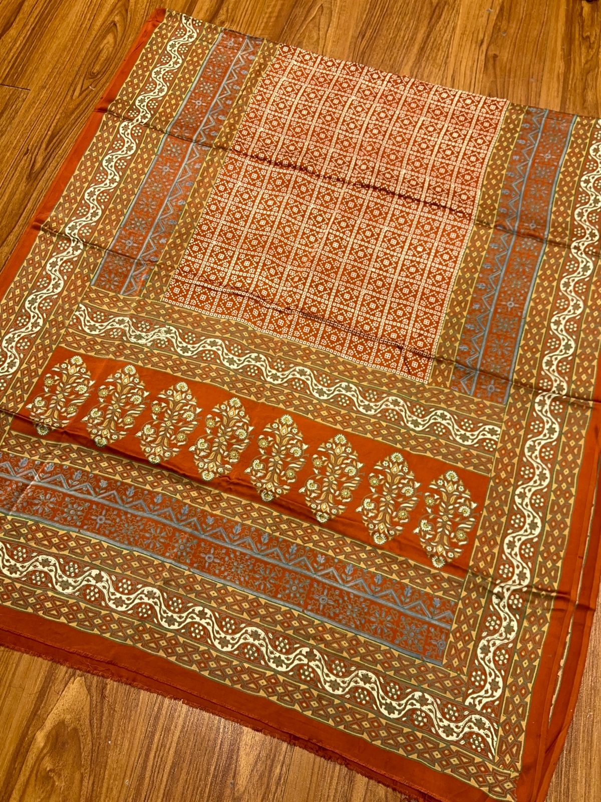 Shamose Silk Discharge Block Print