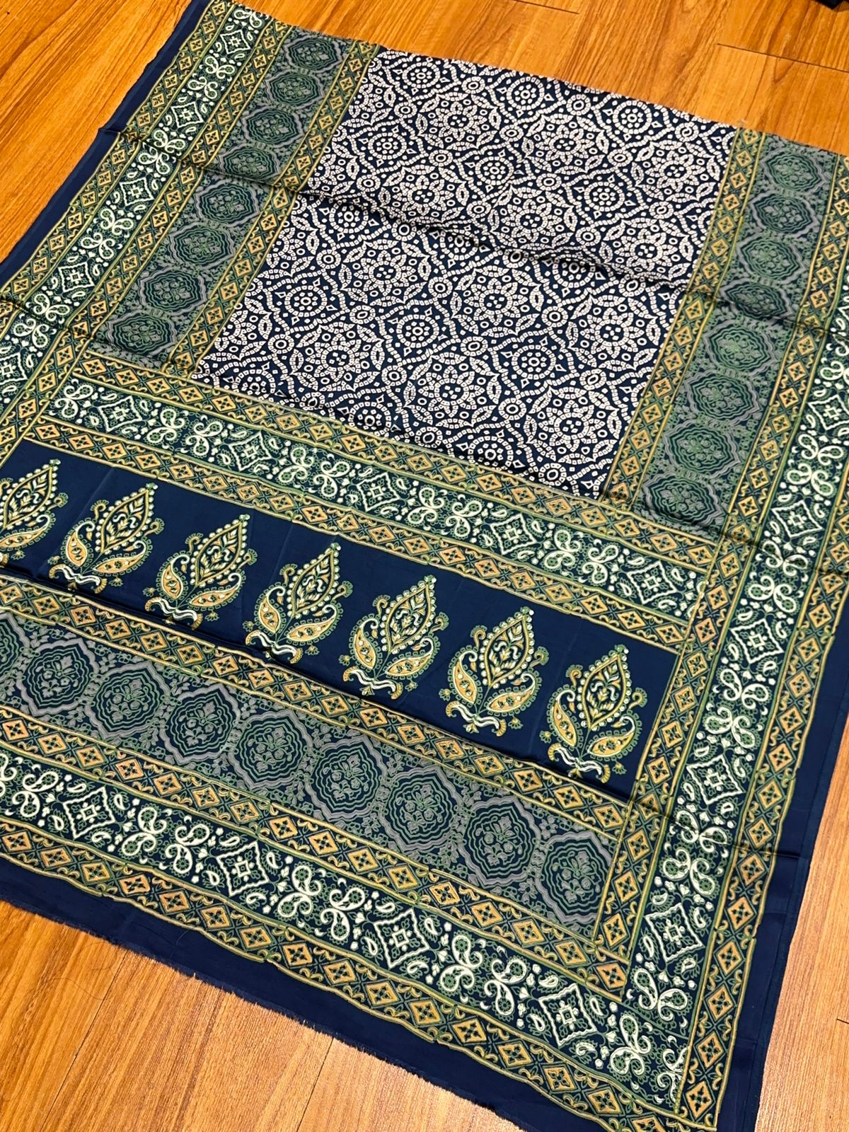Shamose Silk Discharge Block Print