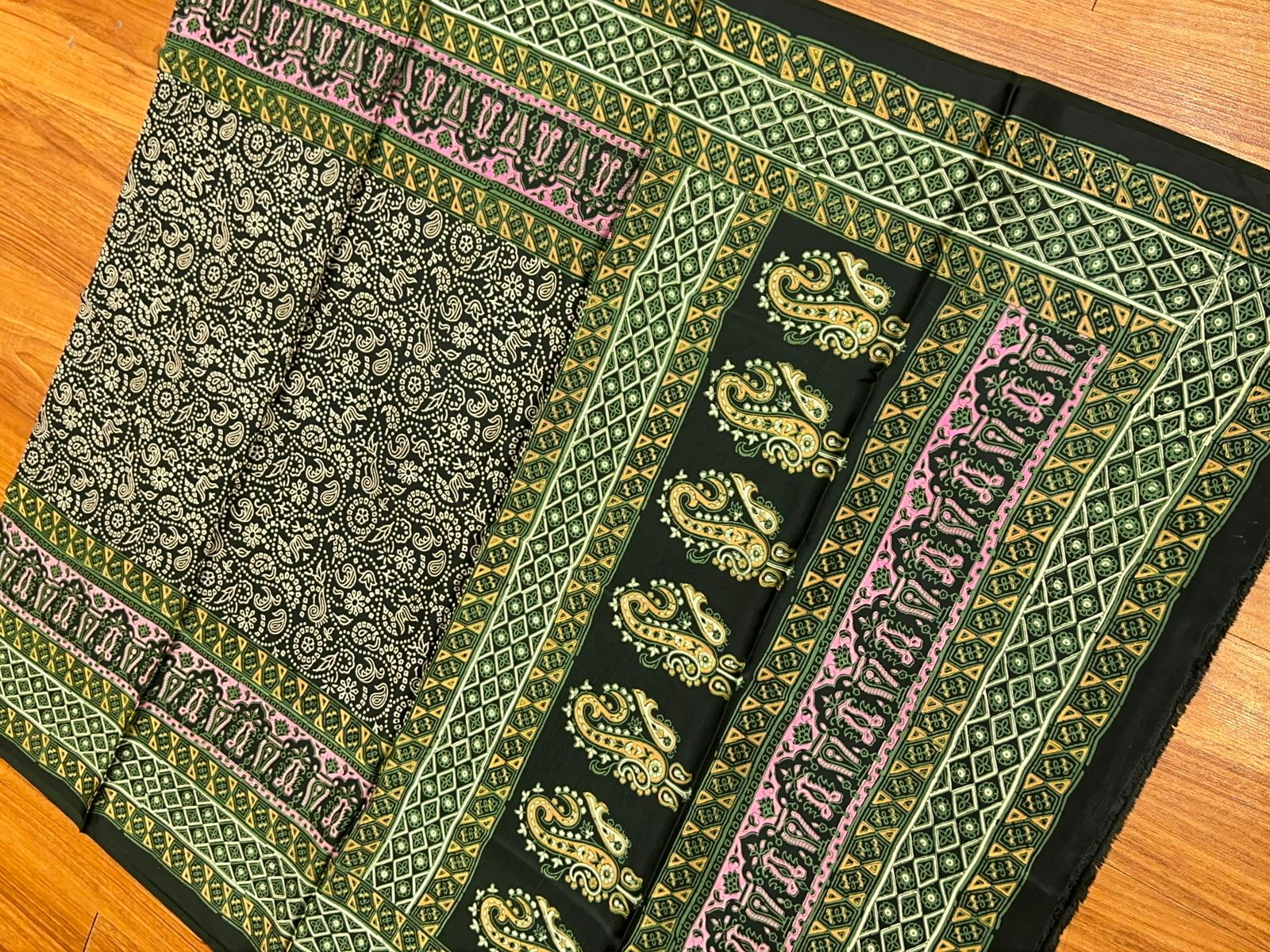 Shamose Silk Discharge Block Print