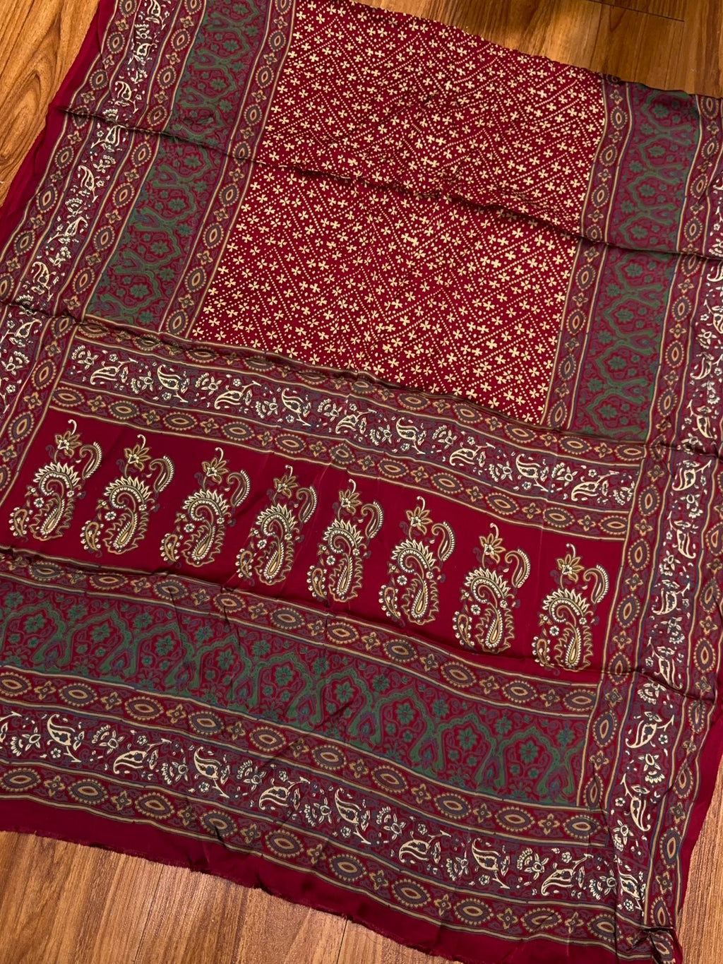 Shamose Silk Discharge Block Print