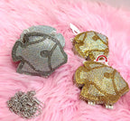 Mini Fish With Shining Stones And With Long Chain