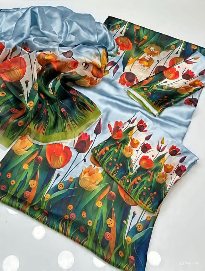 NEW ARRIVAL 3 PCS SILKY SUIT WITH AIRLINE SHIRT